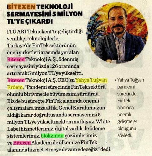 BİTEXEN TEKNOLOJİ SERMAYESİNİ 5 MİLYON TL'YE ÇIKARDI-thumbnail-image
